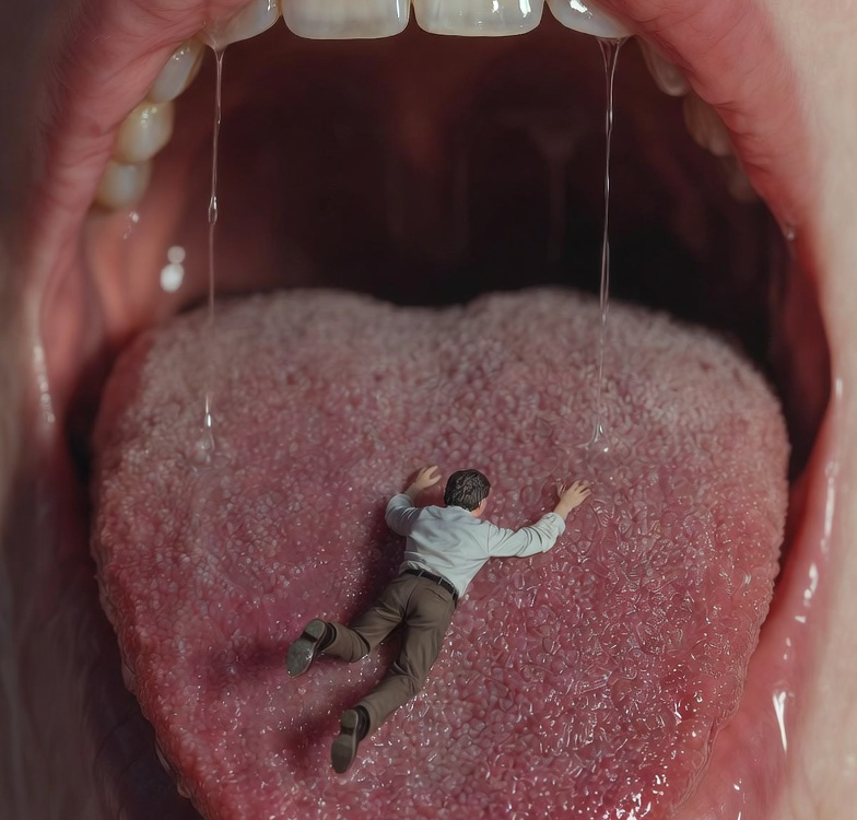 a giantess voring a tiny man