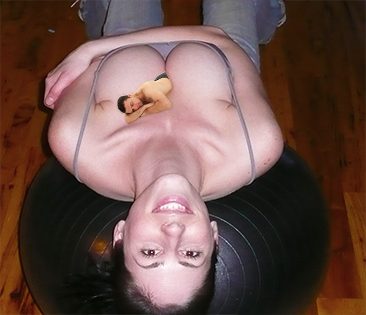 Telephone receiver from a tiny man with giantess shadow suggesting a bbw phonesex call